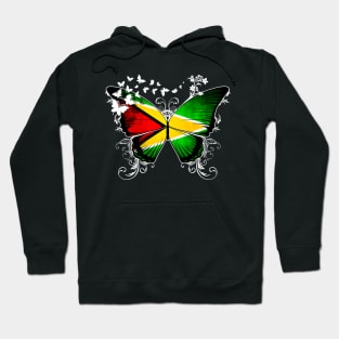 Guyana Flag Butterfly Hoodie